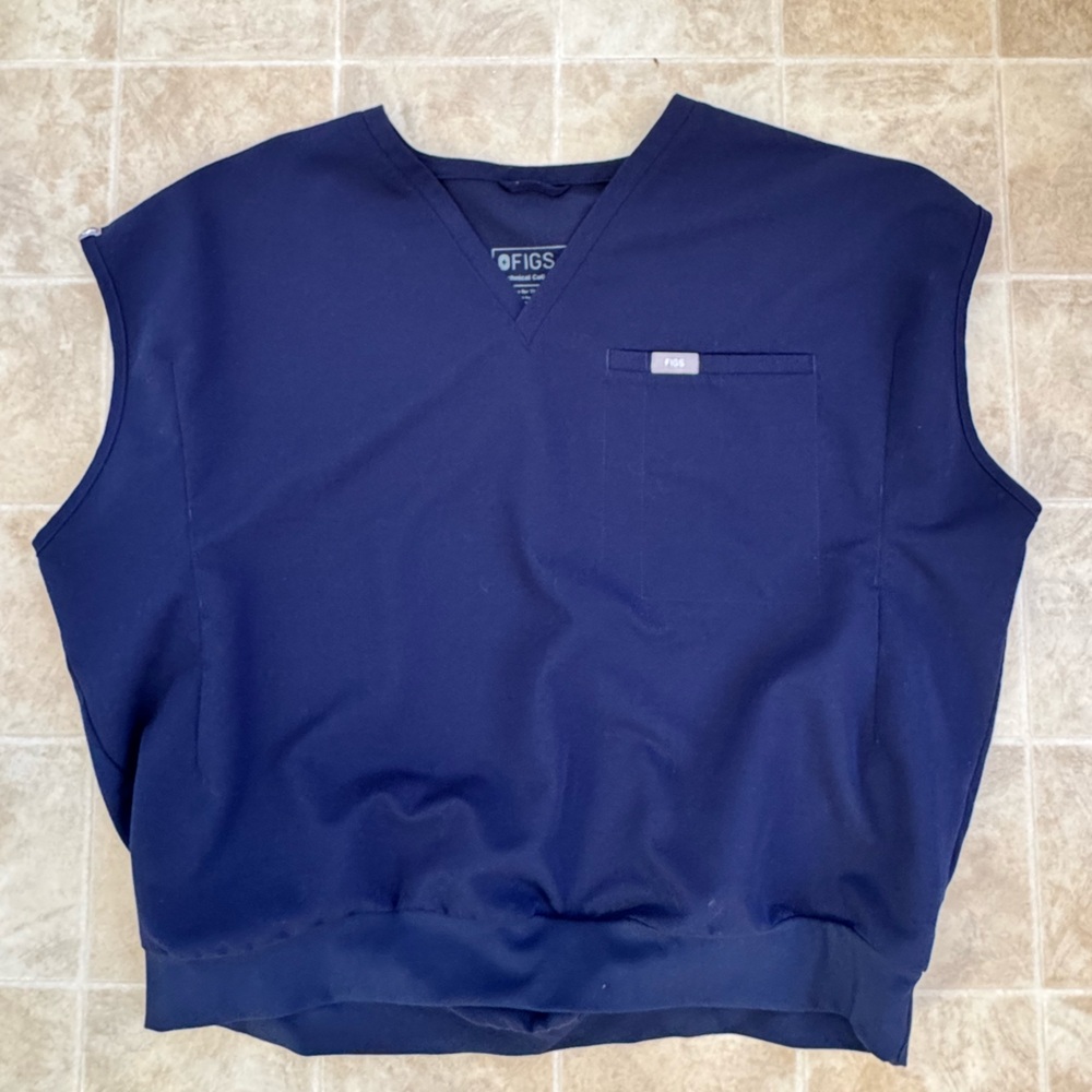 Figs Navy Blue Technical Collection Scrub Top